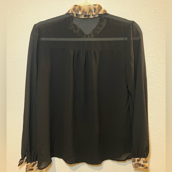Forever 21 Black Animal Print See-through Top Size S - Picture 2 of 8